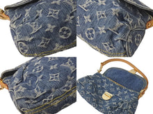 Load image into Gallery viewer, LOUIS VUITTON ルイヴィトン モノグラムデニム ミニ プリ―ティ ワンショルダーバッグ ブルー M95050 ロゴ 美品 中古 60241