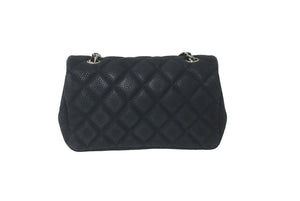 CHANEL シャネル ショルダーバッグ ミニマトラッセ ソフトキャビア チェーンショルダー 17番台 17CM シルバー金具 美品 中古 60245