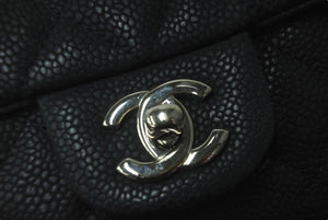 CHANEL シャネル ショルダーバッグ ミニマトラッセ ソフトキャビア チェーンショルダー 17番台 17CM シルバー金具 美品 中古 60245