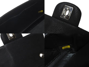 CHANEL シャネル ショルダーバッグ ミニマトラッセ ソフトキャビア チェーンショルダー 17番台 17CM シルバー金具 美品 中古 60245