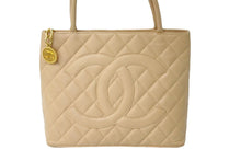 Load image into Gallery viewer, CHANEL シャネル 復刻トート 5番台 ハンドバッグ ココマーク キャビアスキン ベージュ ゴールド金具 美品 中古 60247