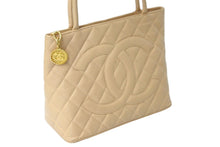 Load image into Gallery viewer, CHANEL シャネル 復刻トート 5番台 ハンドバッグ ココマーク キャビアスキン ベージュ ゴールド金具 美品 中古 60247