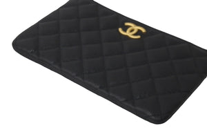 新品同様 CHANEL シャネル ポーチ マトラッセ キャビアスキン ココマーク ブラック ランダム番号 ゴールド金具 中古 60249