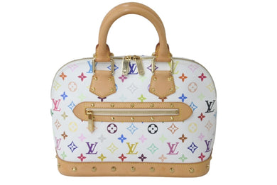 LOUIS VUITTON ルイヴィトン モノグラムマルチカラー アルマ ハンドバッグ 村上隆 ホワイト M92647 ブロン 良品 中古 60259