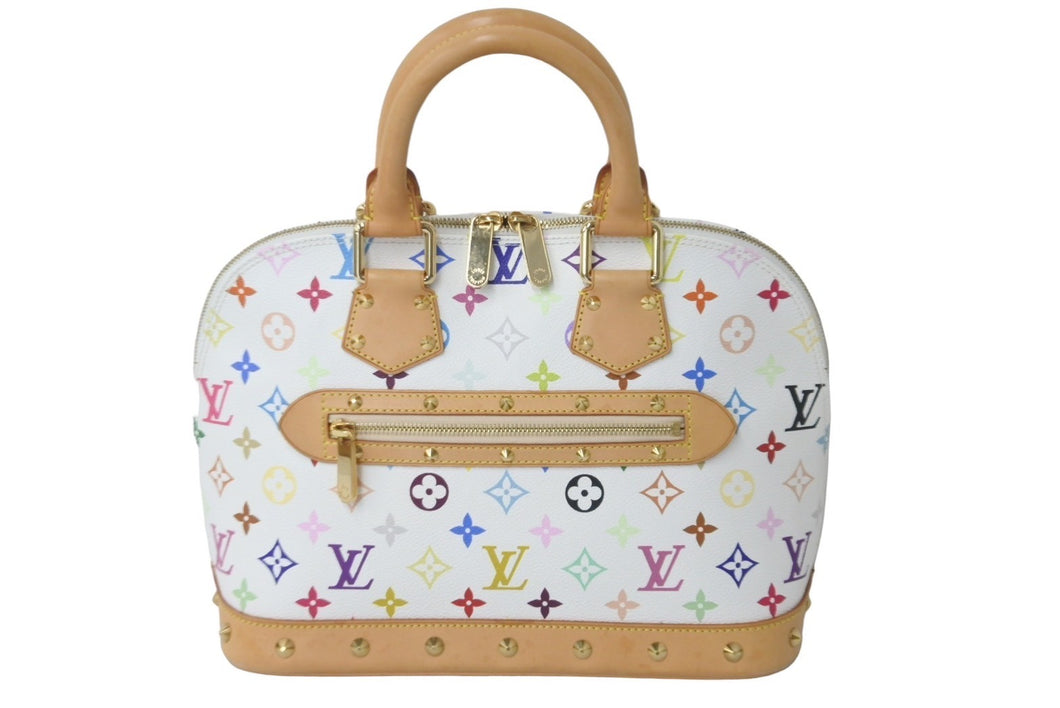 LOUIS VUITTON ルイヴィトン モノグラムマルチカラー アルマ ハンドバッグ 村上隆 ホワイト M92647 ブロン 良品 中古 60259
