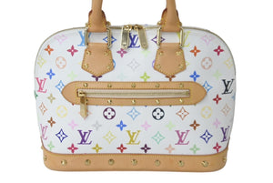 LOUIS VUITTON ルイヴィトン モノグラムマルチカラー アルマ ハンドバッグ 村上隆 ホワイト M92647 ブロン 良品 中古 60259