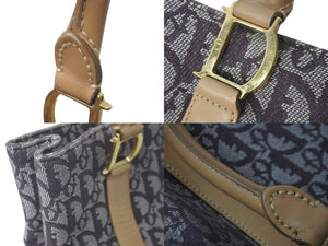 Christian Dior クリスチャンディオール トートバッグ トロッター柄 D金具 キャンバス レザー ブラウン ベージュ 良品 中古 60260