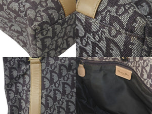Christian Dior クリスチャンディオール トートバッグ トロッター柄 D金具 キャンバス レザー ブラウン ベージュ 良品 中古 60260