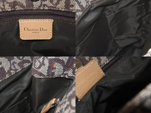 Christian Dior クリスチャンディオール トートバッグ トロッター柄 D金具 キャンバス レザー ブラウン ベージュ 良品 中古 60260