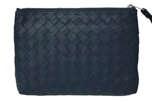 BOTTEGAVENETA ボッテガヴェネタ イントレチャート クラッチバッグ セカンドバッグ ネイビー シルバー金具 美品 中古 60267