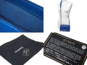 CHANEL シャネル ボーイシャネル20 パテント ショルダーバッグ ブルー ココマーク シルバー金具 美品 中古 60307