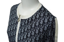 Load image into Gallery viewer, Christian Dior クリスチャンディオール ジャケット トロッター 総柄 ロゴ ネイビー サイズ40 良品 中古 シルバー金具 60316