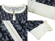 Load image into Gallery viewer, Christian Dior クリスチャンディオール ジャケット トロッター 総柄 ロゴ ネイビー サイズ40 良品 中古 シルバー金具 60316