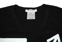 Load image into Gallery viewer, Christian Dior クリスチャンディオール 半袖VネックＴシャツ 4A16155957 ブラックホワイト コットン 美品 中古 60318