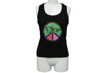 Load image into Gallery viewer, 極美品 Christian Dior クリスチャンディオール タンクトップ ピースマーク 5P16155973 ブラック マルチカラー サイズ38 中古 60325