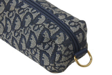 Load image into Gallery viewer, Christian Dior クリスチャンディオール ポーチ トロッター MC1011 ネイビー キャンバス ゴールド金具 良品 中古 60331