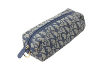 Load image into Gallery viewer, Christian Dior クリスチャンディオール ポーチ トロッター MC1011 ネイビー キャンバス ゴールド金具 良品 中古 60331
