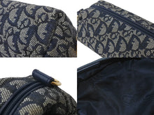 Load image into Gallery viewer, Christian Dior クリスチャンディオール ポーチ トロッター MC1011 ネイビー キャンバス ゴールド金具 良品 中古 60331