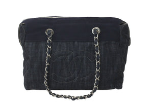 CHANEL シャネル ハンドバッグ クルーズライン ココマーク デニムチェーンバック A48735 13番台 シルバー金具 美品 中古 60344