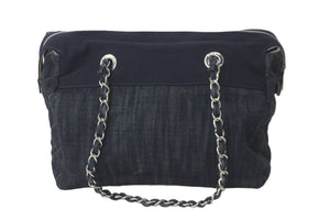 CHANEL シャネル ハンドバッグ クルーズライン ココマーク デニムチェーンバック A48735 13番台 シルバー金具 美品 中古 60344