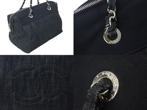 CHANEL シャネル ハンドバッグ クルーズライン ココマーク デニムチェーンバック A48735 13番台 シルバー金具 美品 中古 60344