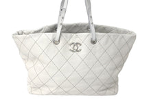 Load image into Gallery viewer, CHANEL シャネル ココマーク トートバッグ オンザロード 13番台 ワイルドステッチ レザー グレー シルバー金具 美品 中古 60349