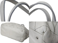 Load image into Gallery viewer, CHANEL シャネル ココマーク トートバッグ オンザロード 13番台 ワイルドステッチ レザー グレー シルバー金具 美品 中古 60349