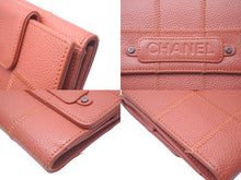 Load image into Gallery viewer, CHANEL シャネル チョコバー 三つ折り財布 10番台 レザー オレンジ 小銭入れ付き 美品 中古 60352