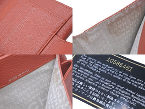 CHANEL シャネル チョコバー 三つ折り財布 10番台 レザー オレンジ 小銭入れ付き 美品 中古 60352