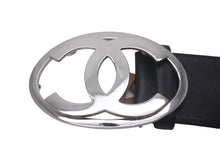 Load image into Gallery viewer, CHANEL シャネル ベルト ココマークバックル 00V刻印 レザー ブラック シルバー金具 良品 中古 60353