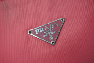 PRADA プラダ ハンドバッグ ホーボー テスート トライアングルロゴ ビビッドピンク ナイロン イタリア製 美品 中古 60355 