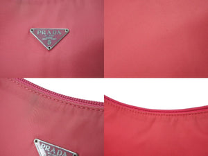 PRADA プラダ ハンドバッグ ホーボー テスート トライアングルロゴ ビビッドピンク ナイロン イタリア製 美品 中古 60355 