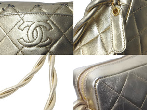 CHANEL シャネル ショルダーバッグ ココマーク ミニ カメラバック ラムスキン 4番台 ゴールド 美品 中古 60361