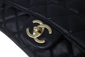極美品 CHANEL シャネル チェーンショルダーバッグ シングルフラップ マトラッセ23 21番台 ラムスキン ネイビー ゴールド金具 中古 60362
