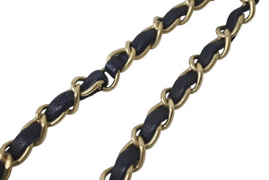 極美品 CHANEL シャネル チェーンショルダーバッグ シングルフラップ マトラッセ23 21番台 ラムスキン ネイビー ゴールド金具 中古 60362