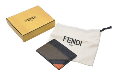 他同様 FENDI フェンディ カードケース ズッカロゴ ブラック ブラウン オレンジ カーフ 7M0164 AB00 F1AE4 中古 60375 
