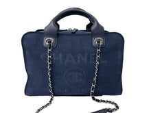 Load image into Gallery viewer, CHANEL シャネル ハンドバッグ 2Wayバッグ ドーヴィルライン ネイビー A92750 ランダム番号 コットンキャンバス 美品 中古 60378