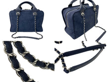 Load image into Gallery viewer, CHANEL シャネル ハンドバッグ 2Wayバッグ ドーヴィルライン ネイビー A92750 ランダム番号 コットンキャンバス 美品 中古 60378