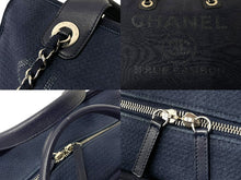 Load image into Gallery viewer, CHANEL シャネル ハンドバッグ 2Wayバッグ ドーヴィルライン ネイビー A92750 ランダム番号 コットンキャンバス 美品 中古 60378