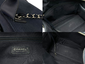 CHANEL シャネル ハンドバッグ 2Wayバッグ ドーヴィルライン ネイビー A92750 ランダム番号 コットンキャンバス 美品 中古 60378