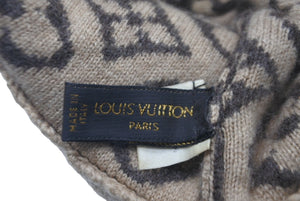 LOUIS VUITTON ルイ ヴィトン ニットキャップ ビーニー Ｍ72025 ボネスキー モノグラム カシミヤ ブラウン 美品 中古 60391
