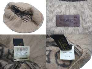 LOUIS VUITTON ルイ ヴィトン ニットキャップ ビーニー Ｍ72025 ボネスキー モノグラム カシミヤ ブラウン 美品 中古 60391