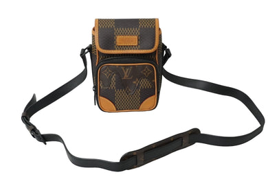 LOUIS VUITTON ルイヴィトン×NIGO ショルダーバッグ アマゾン スリングバッグ N40357 ブラウン ブラック 美品 中古 60394