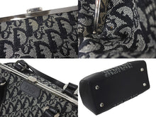 Load image into Gallery viewer, 極美品 Christian Dior クリスチャンディオール トロッター ハンドバッグ ブラック ロゴ 鞄 キャンバス レザー 手持ち 中古 60399