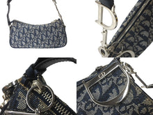 Load image into Gallery viewer, Christian Dior クリスチャンディオール ワンショルダー ハンドバッグ トロッター シルバー金具 ネイビー 美品 中古 60417