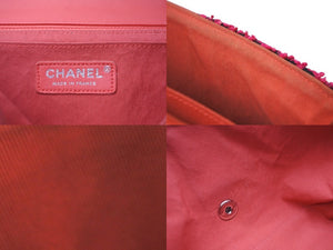 CHANEL シャネル パッチワーク チェーン ショルダーバッグ 23番台 ピンク系 ココマーク ロゴ シルバー金具 良品 中古 60428