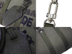 READY MADE レディメイド オーバーナイト バッグ ナノ ヴィンテージ生地 カーキ RE-CO-KH-00-00-49 シルバー金具 美品 中古 60437