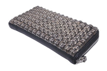 Load image into Gallery viewer, CHROME HEARTS クロムハーツ 全面 ピラミッド ボックス CHプラス スタッズ 長財布 ブラック シルバー925 レザー 美品 中古 60439