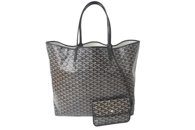 極美品 GOYARD ゴヤール トートバッグ サンルイXXL ヘリンボーン柄 PVCコーティングキャンバス ブラック 中古 60457