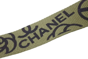 極美品 CHANEL シャネル ベルト リングベルト グラフィティ B15S コットンキャンバス カーキ ゴールド金具 中古 60458